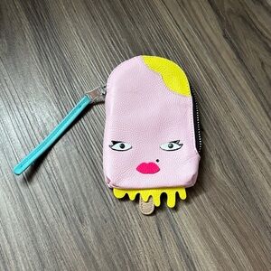Min & Mon Pink Novelty Popsicle Wristlet Wallet with Yellow Accent